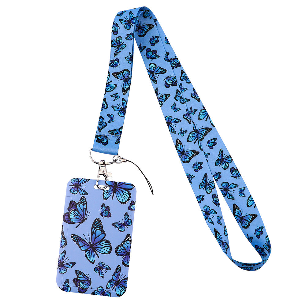 Wholesale Butterfly Mobile Phone Strap Meal Card Bus Access Card Work Stationery Mobile Phone Hard Card Case